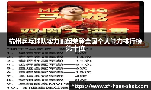 杭州乒乓球队实力崛起荣登全国个人能力排行榜第十位